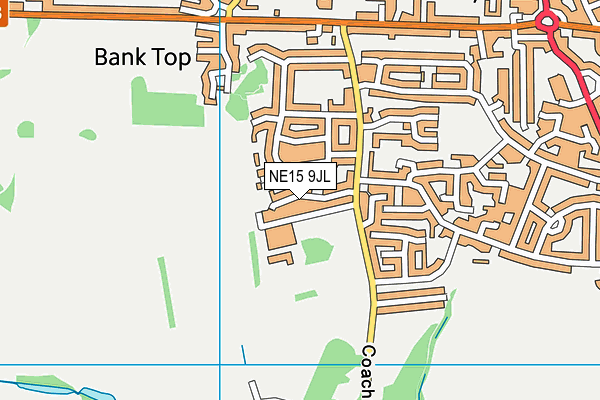 NE15 9JL map - OS VectorMap District (Ordnance Survey)