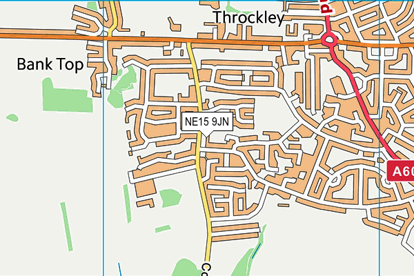 NE15 9JN map - OS VectorMap District (Ordnance Survey)
