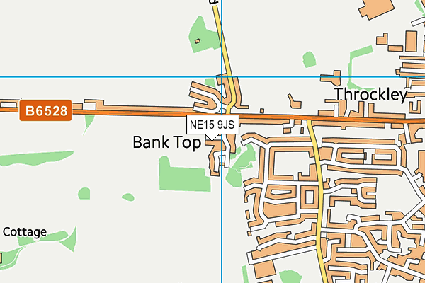 NE15 9JS map - OS VectorMap District (Ordnance Survey)