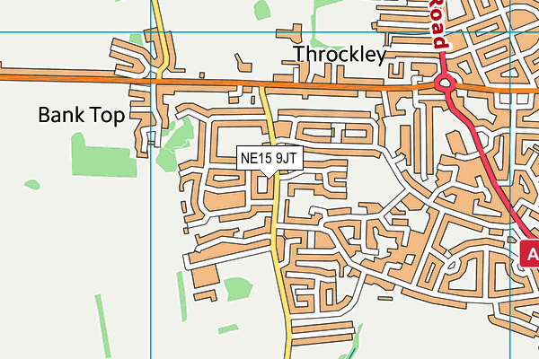 NE15 9JT map - OS VectorMap District (Ordnance Survey)