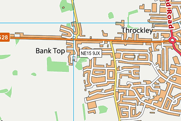 NE15 9JX map - OS VectorMap District (Ordnance Survey)