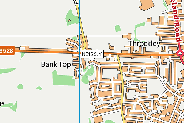 NE15 9JY map - OS VectorMap District (Ordnance Survey)