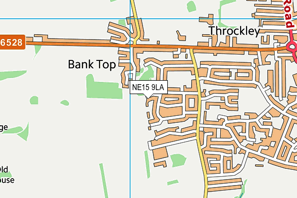 NE15 9LA map - OS VectorMap District (Ordnance Survey)