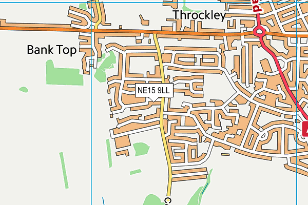 NE15 9LL map - OS VectorMap District (Ordnance Survey)