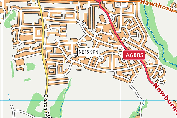 NE15 9PN map - OS VectorMap District (Ordnance Survey)