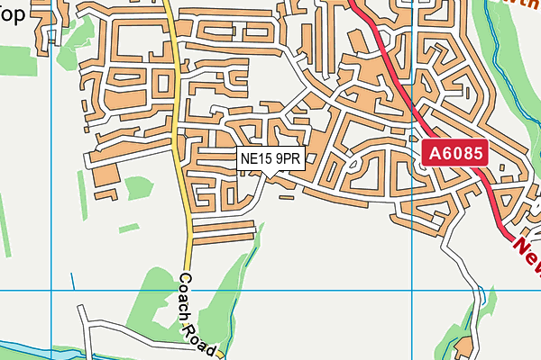NE15 9PR map - OS VectorMap District (Ordnance Survey)