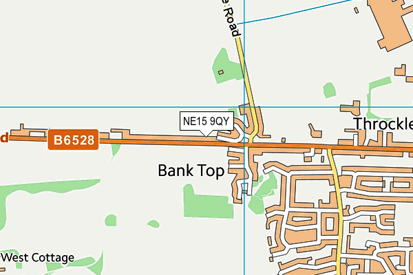 NE15 9QY map - OS VectorMap District (Ordnance Survey)