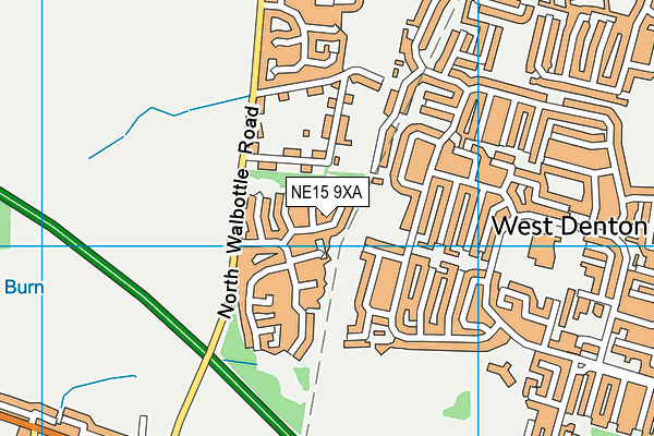 NE15 9XA map - OS VectorMap District (Ordnance Survey)