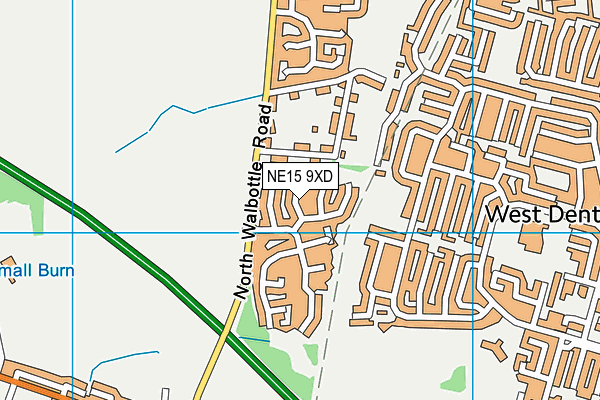NE15 9XD map - OS VectorMap District (Ordnance Survey)