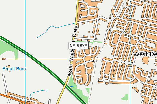NE15 9XE map - OS VectorMap District (Ordnance Survey)