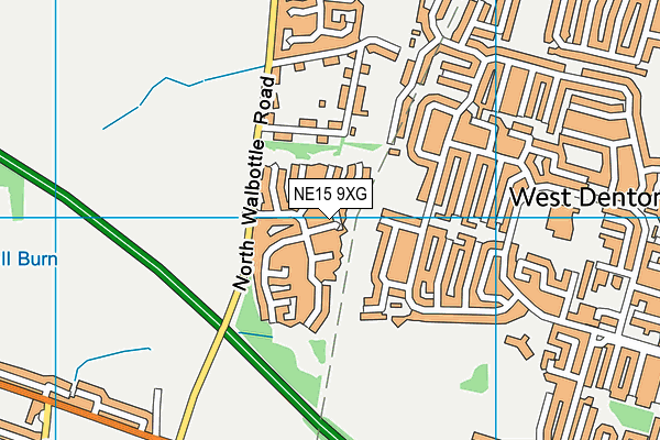 NE15 9XG map - OS VectorMap District (Ordnance Survey)