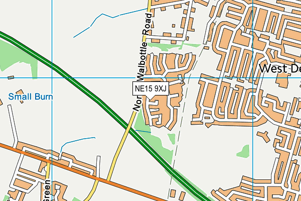 NE15 9XJ map - OS VectorMap District (Ordnance Survey)