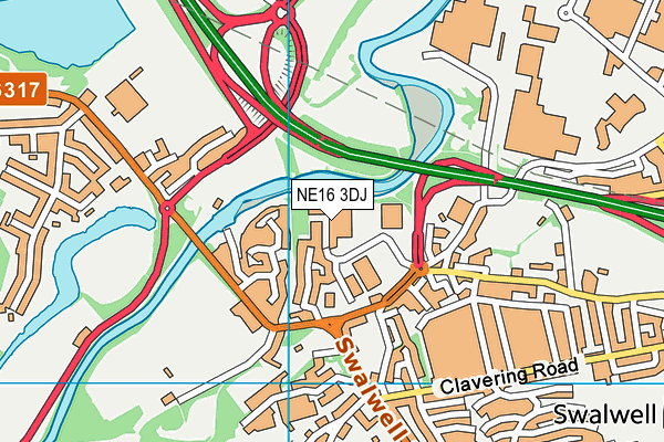 Vision Health & Fitness (Gateshead) map (NE16 3DJ) - OS VectorMap District (Ordnance Survey)