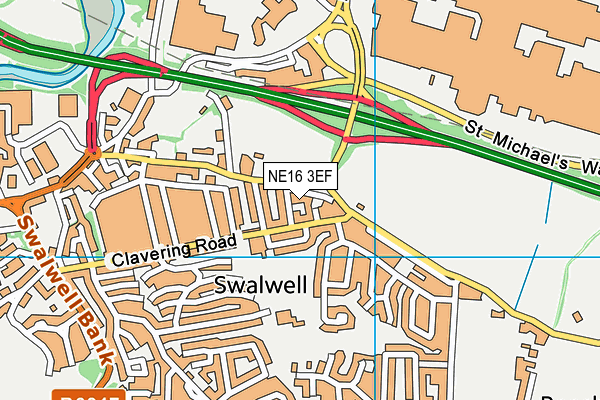 NE16 3EF map - OS VectorMap District (Ordnance Survey)