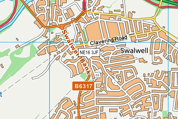 NE16 3JF map - OS VectorMap District (Ordnance Survey)