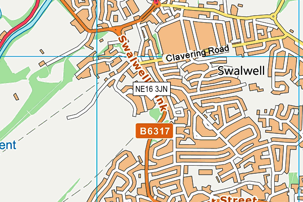 NE16 3JN map - OS VectorMap District (Ordnance Survey)