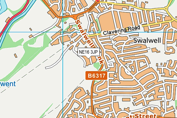 NE16 3JP map - OS VectorMap District (Ordnance Survey)