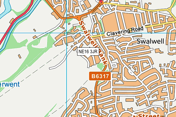 NE16 3JR map - OS VectorMap District (Ordnance Survey)