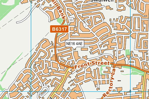 NE16 4AE map - OS VectorMap District (Ordnance Survey)