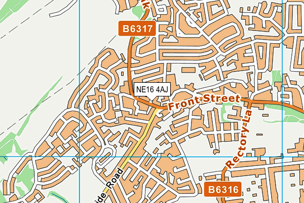 NE16 4AJ map - OS VectorMap District (Ordnance Survey)