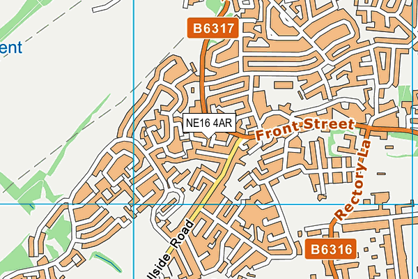 NE16 4AR map - OS VectorMap District (Ordnance Survey)