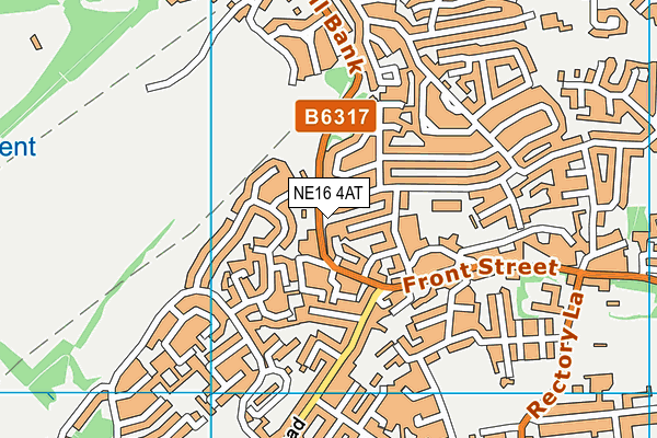 NE16 4AT map - OS VectorMap District (Ordnance Survey)