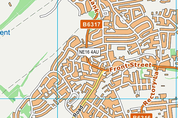 NE16 4AU map - OS VectorMap District (Ordnance Survey)