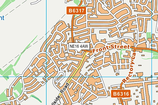 NE16 4AW map - OS VectorMap District (Ordnance Survey)