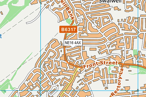 NE16 4AX map - OS VectorMap District (Ordnance Survey)