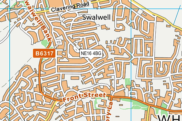 NE16 4BG map - OS VectorMap District (Ordnance Survey)