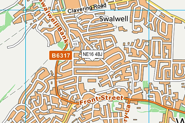 NE16 4BJ map - OS VectorMap District (Ordnance Survey)