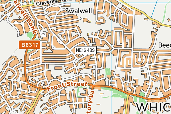 NE16 4BS map - OS VectorMap District (Ordnance Survey)