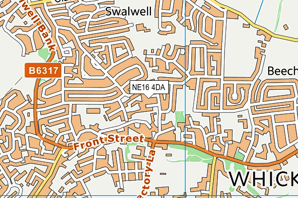 NE16 4DA map - OS VectorMap District (Ordnance Survey)