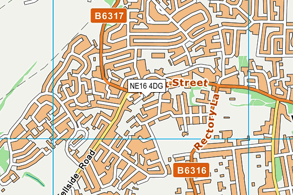 NE16 4DG map - OS VectorMap District (Ordnance Survey)