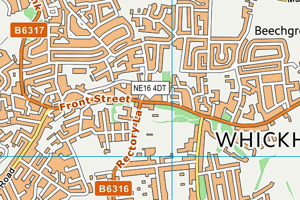 NE16 4DT map - OS VectorMap District (Ordnance Survey)