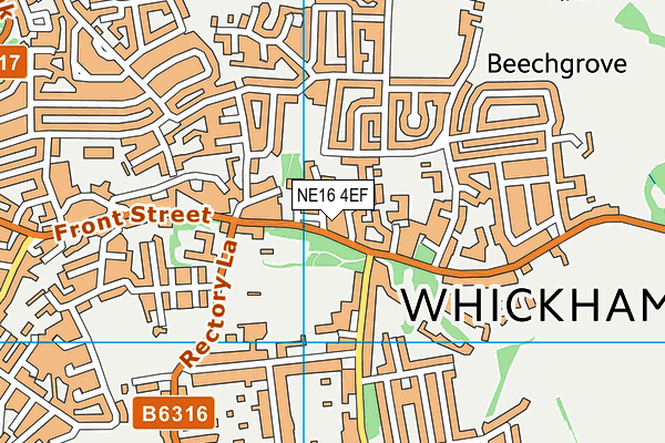 NE16 4EF map - OS VectorMap District (Ordnance Survey)