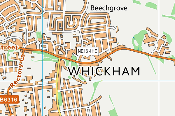 NE16 4HE map - OS VectorMap District (Ordnance Survey)