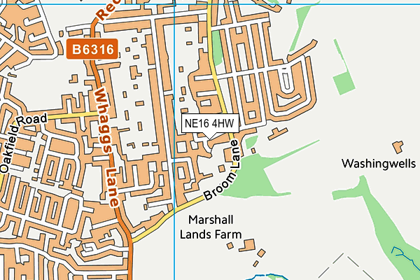 NE16 4HW map - OS VectorMap District (Ordnance Survey)
