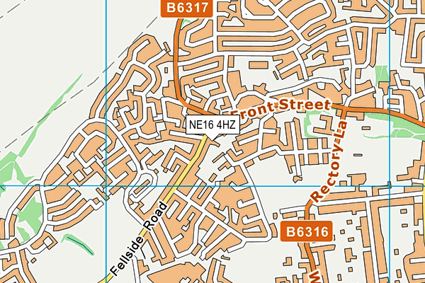 NE16 4HZ map - OS VectorMap District (Ordnance Survey)