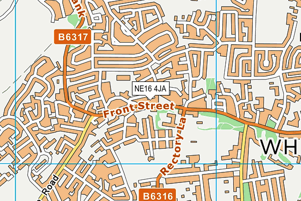 NE16 4JA map - OS VectorMap District (Ordnance Survey)