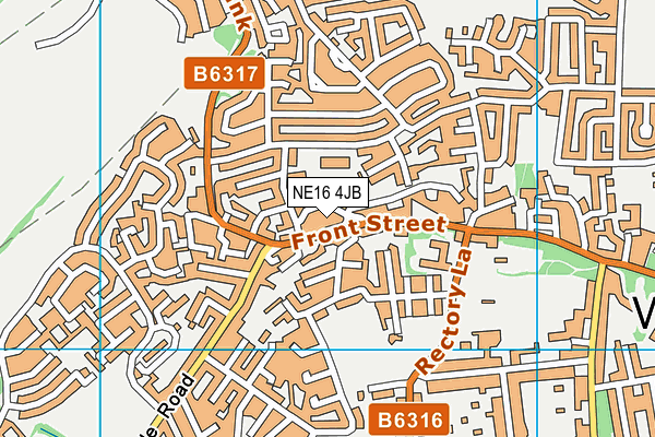 NE16 4JB map - OS VectorMap District (Ordnance Survey)