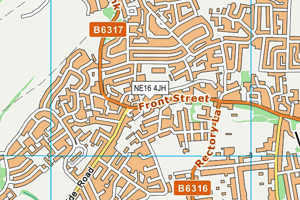 NE16 4JH map - OS VectorMap District (Ordnance Survey)