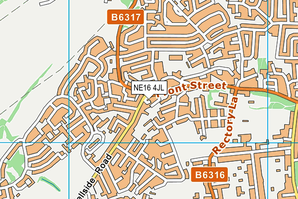 NE16 4JL map - OS VectorMap District (Ordnance Survey)