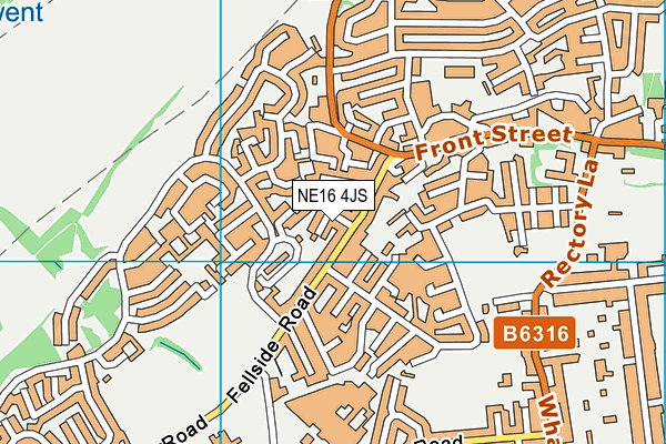 NE16 4JS map - OS VectorMap District (Ordnance Survey)