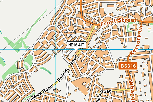 NE16 4JT map - OS VectorMap District (Ordnance Survey)