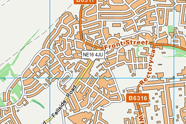 NE16 4JU map - OS VectorMap District (Ordnance Survey)