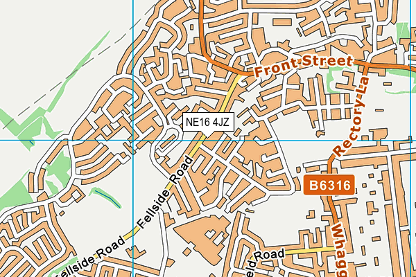 NE16 4JZ map - OS VectorMap District (Ordnance Survey)