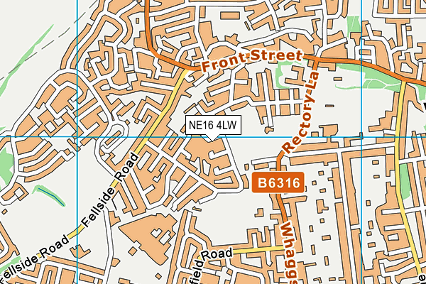 NE16 4LW map - OS VectorMap District (Ordnance Survey)