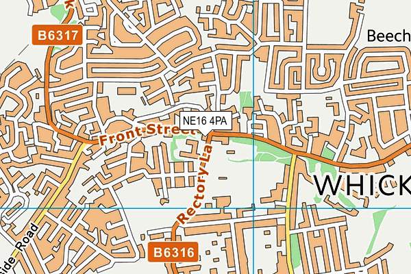 NE16 4PA map - OS VectorMap District (Ordnance Survey)