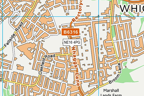 NE16 4PG map - OS VectorMap District (Ordnance Survey)